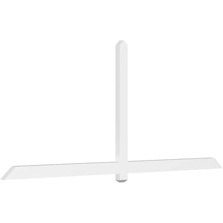 Ekena Millwork Eugene Architectural Grade PVC Gable Bracket, 108"W x 45"H x 2"D x 4"F, 10/12 Pitch GBP108X45X0204EUG00